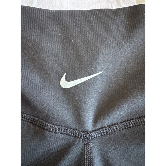 NIKE Size [XL] Women TIGHT FIT HIGH RISE Yoga 7/8 Leggings-Black, Swoosh Pocket - Picture 4 of 11